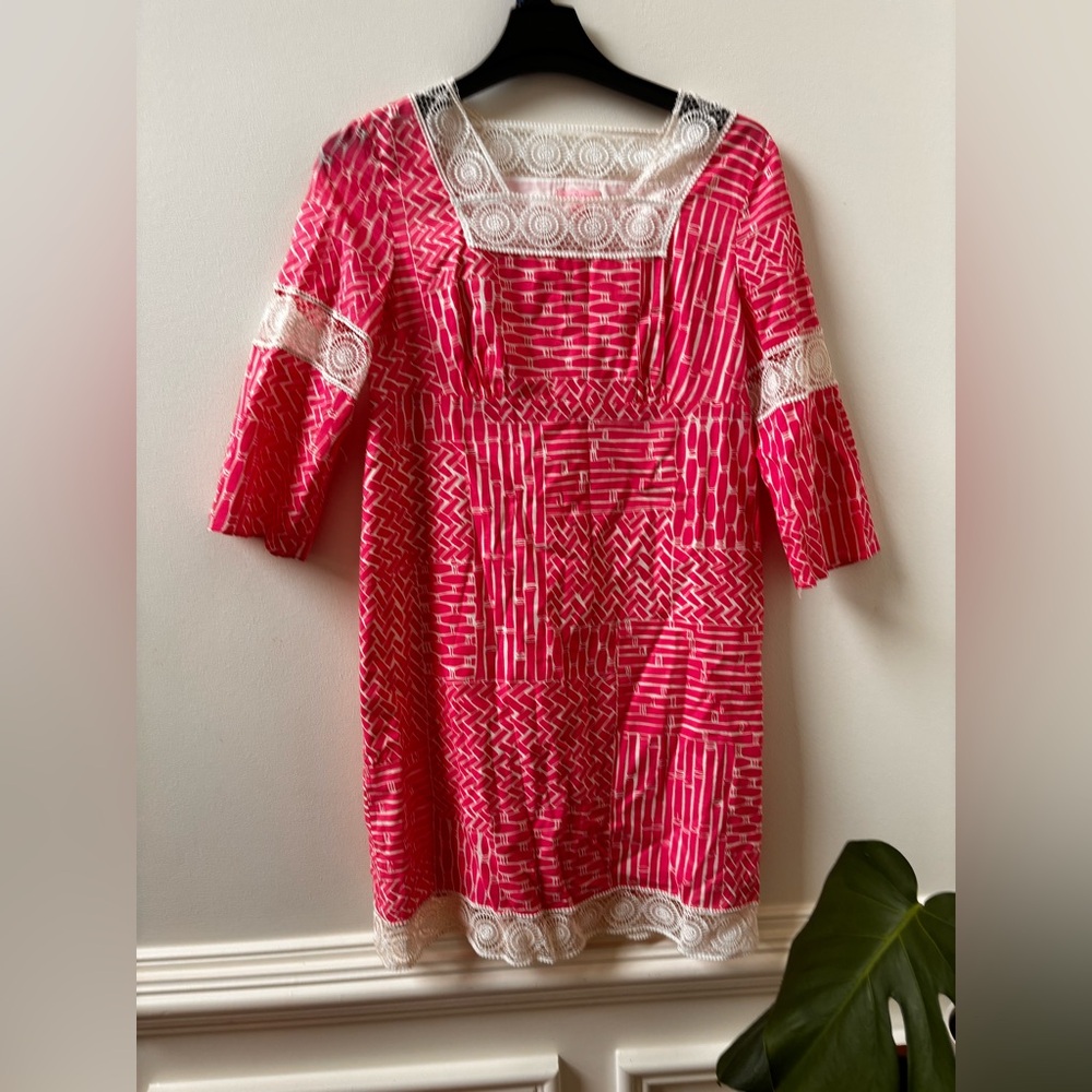 Lilly Pulitzer Pink and Cream Lace Dress